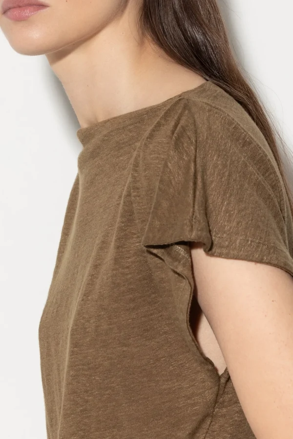 Shirts & Tops-LUISA CERANO Asymmetrisches Leinen-Shirt tobacco