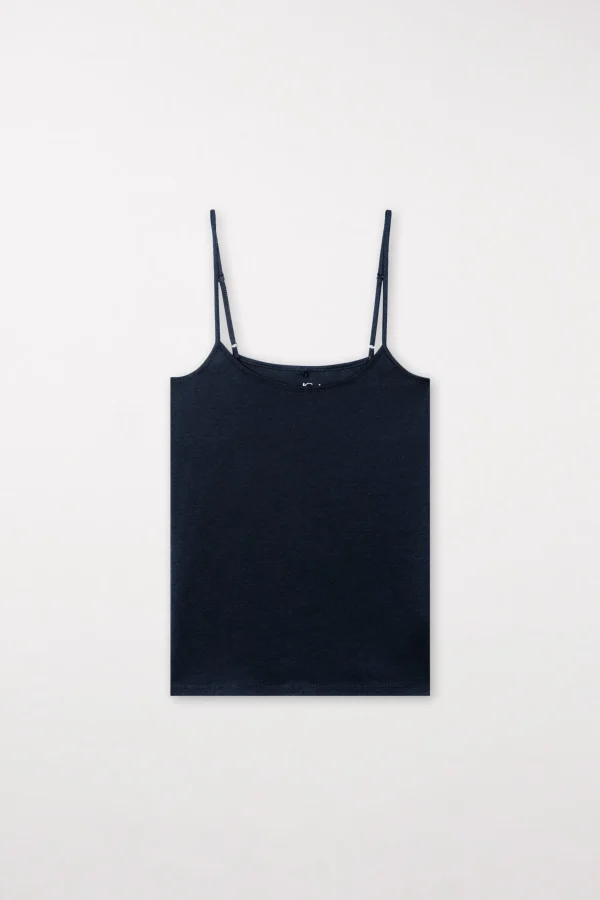 Shirts & Tops-LUISA CERANO Basic-Spaghetti-Top midnight blue