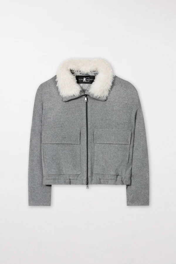 Jacken & Mäntel-LUISA CERANO Blouson Aus Woll-Mix heather grey