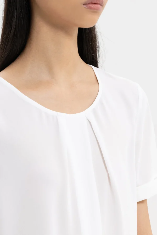 Business Studio-LUISA CERANO Blusenshirt Aus Crêpe De Chine off-white