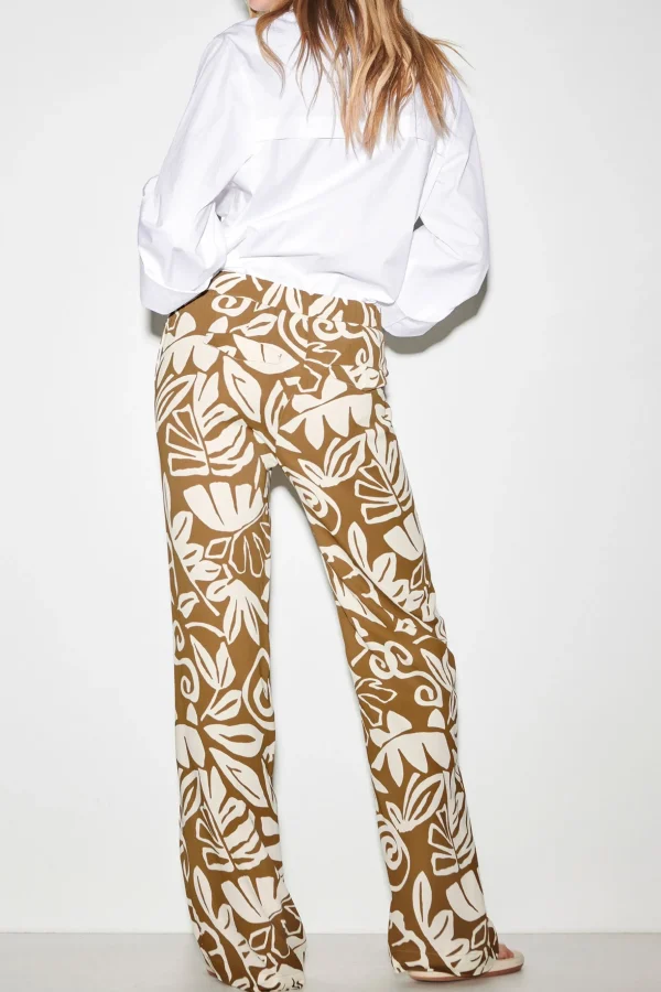 Hosen-LUISA CERANO Bootcut-Pants Mit Leaf-Print multi