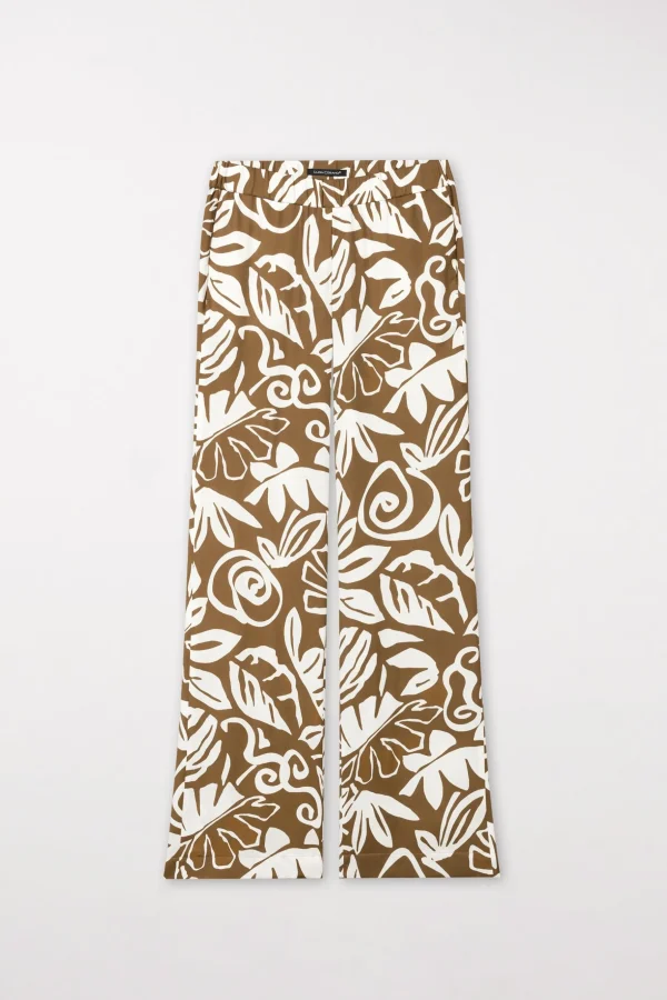 Hosen-LUISA CERANO Bootcut-Pants Mit Leaf-Print multi