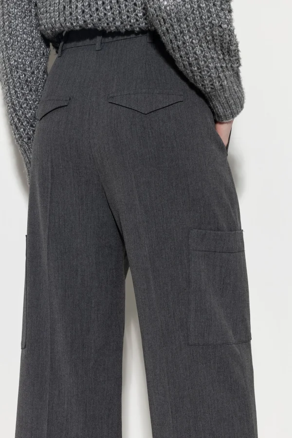 Hosen-LUISA CERANO Cargo-Pants Aus Kaschmir-Mix dark grey melange