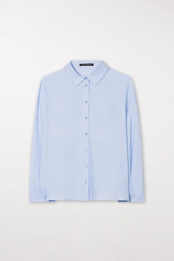 Blusen-LUISA CERANO Chambray-Bluse sky blue