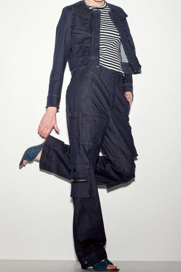 Sets | Hosen-LUISA CERANO Denim-Cargo-Pants dark navy