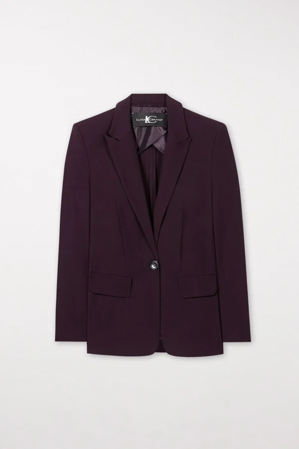 Sets | Jacken & Mäntel-LUISA CERANO Ein-Knopf-Blazer burgundy