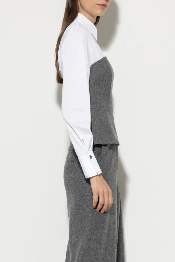 Sets | Shirts & Tops-LUISA CERANO Flanell-Corsage dark grey melange