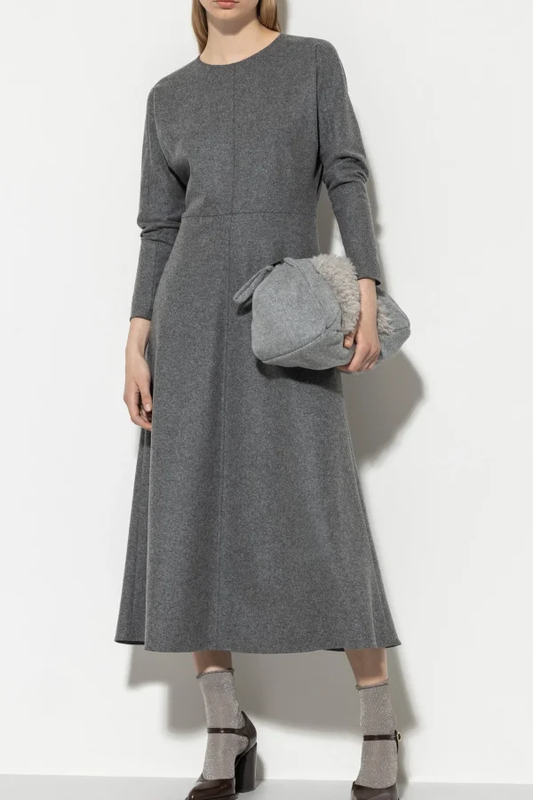 Kleider-LUISA CERANO Flanell-Kleid dark grey melange