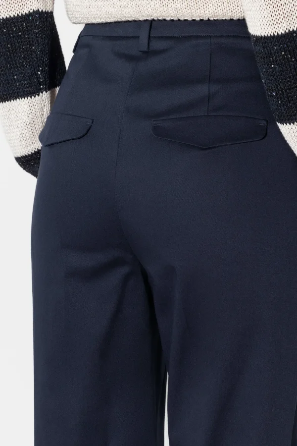 Hosen-LUISA CERANO Gabardine-Tapered-Pants dark navy