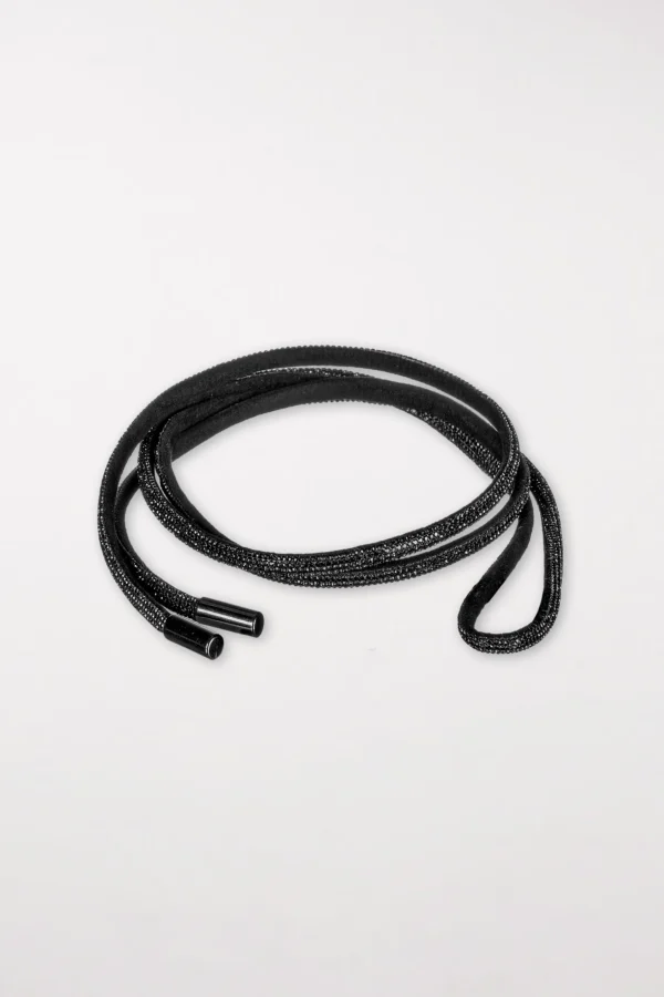 Accessoires-LUISA CERANO Gürtel Mit Glitzersteinen black