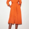 Kleider-LUISA CERANO Hemdblusenkleid Mit Kimonoarm burnt orange