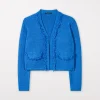 Strick-LUISA CERANO Jacke In Weboptik azur