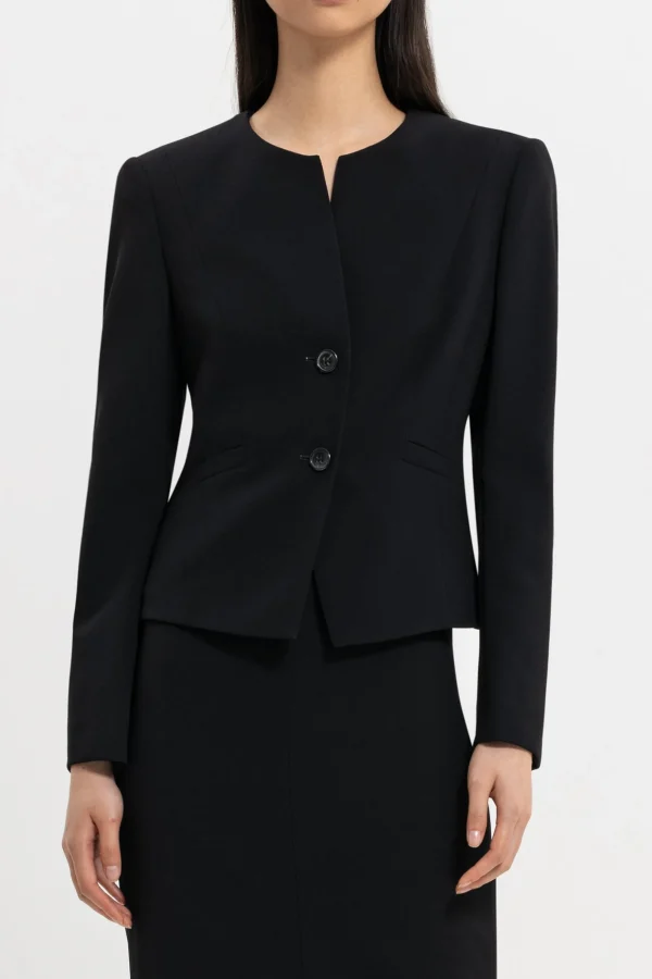 Business Studio | Blazer-LUISA CERANO Jacket Aus Techno Sablé black