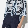 Blusen-LUISA CERANO Kimonobluse Mit Wave-Print multi