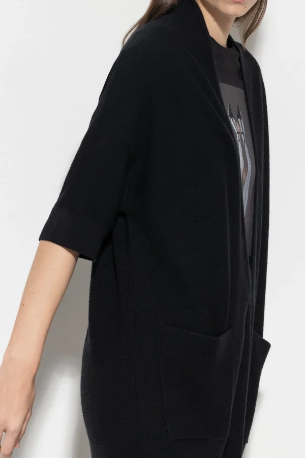 Strick-LUISA CERANO Longcardigan Aus Woll-Mix black