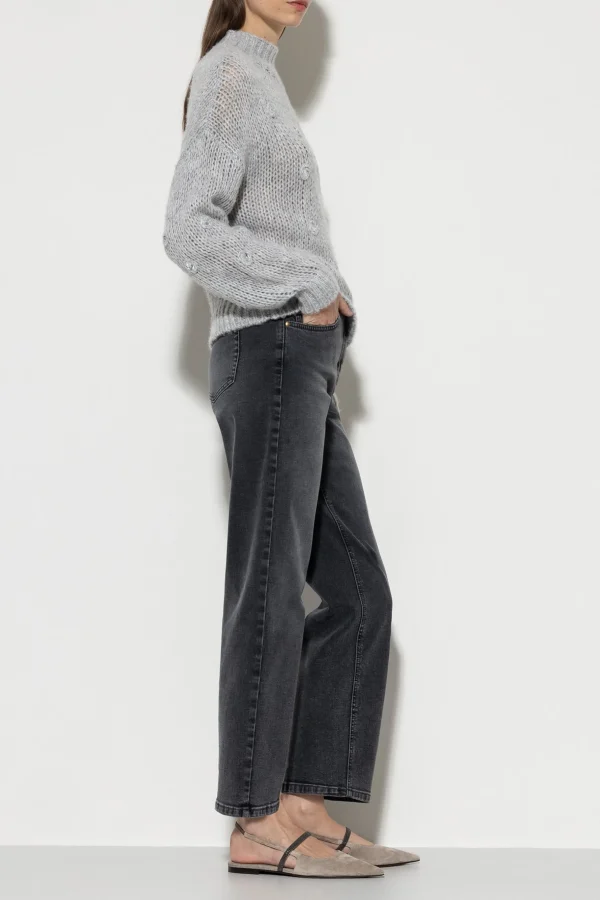 Denim | Hosen-LUISA CERANO Looseleg-Black-Denim denim grey