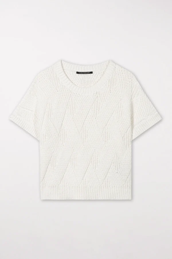 Strick-LUISA CERANO Pullover Aus Baumwoll-Mix off-white