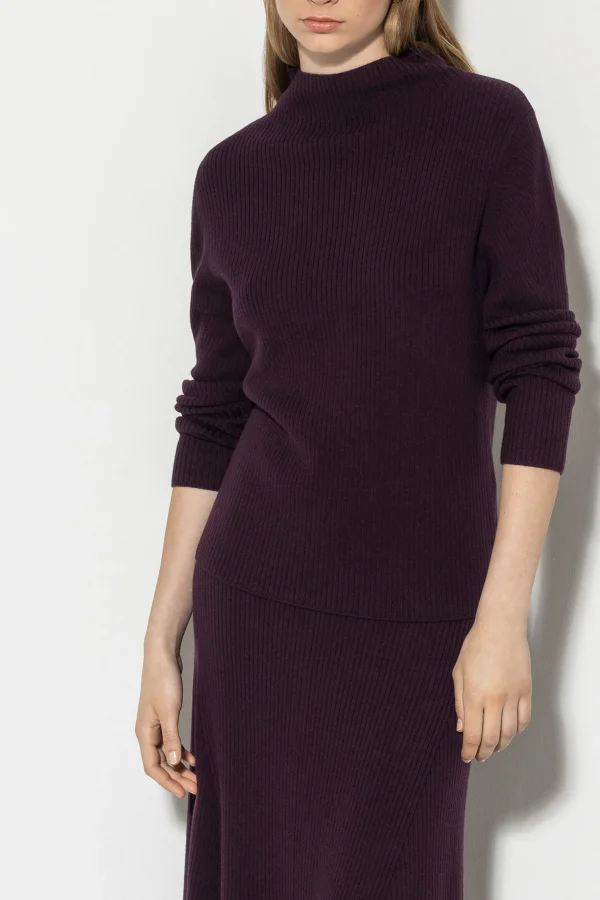 Strick-LUISA CERANO Pullover In Rippstruktur burgundy