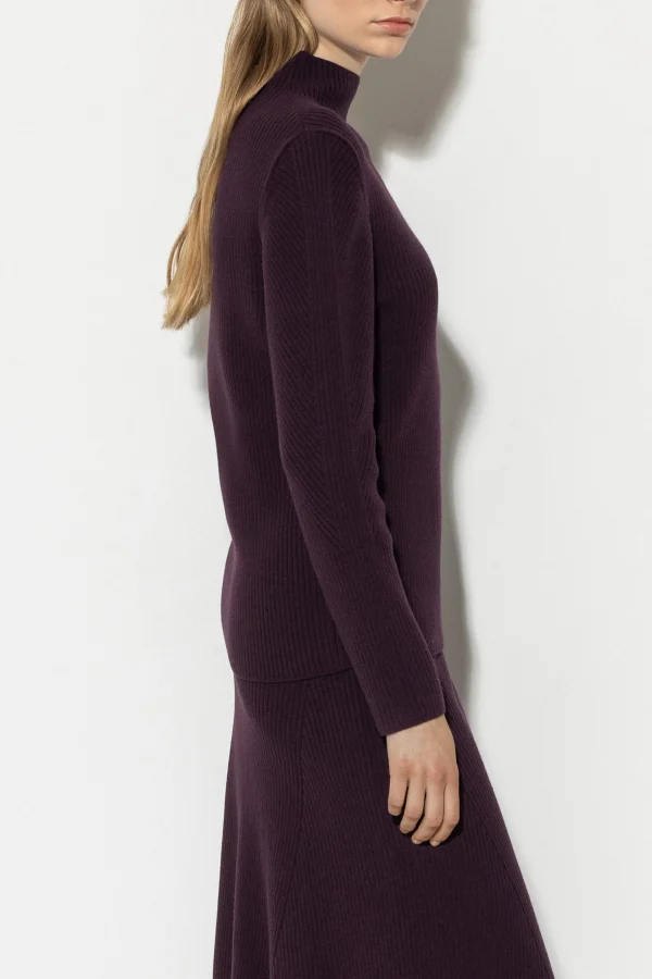 Strick-LUISA CERANO Pullover In Rippstruktur burgundy