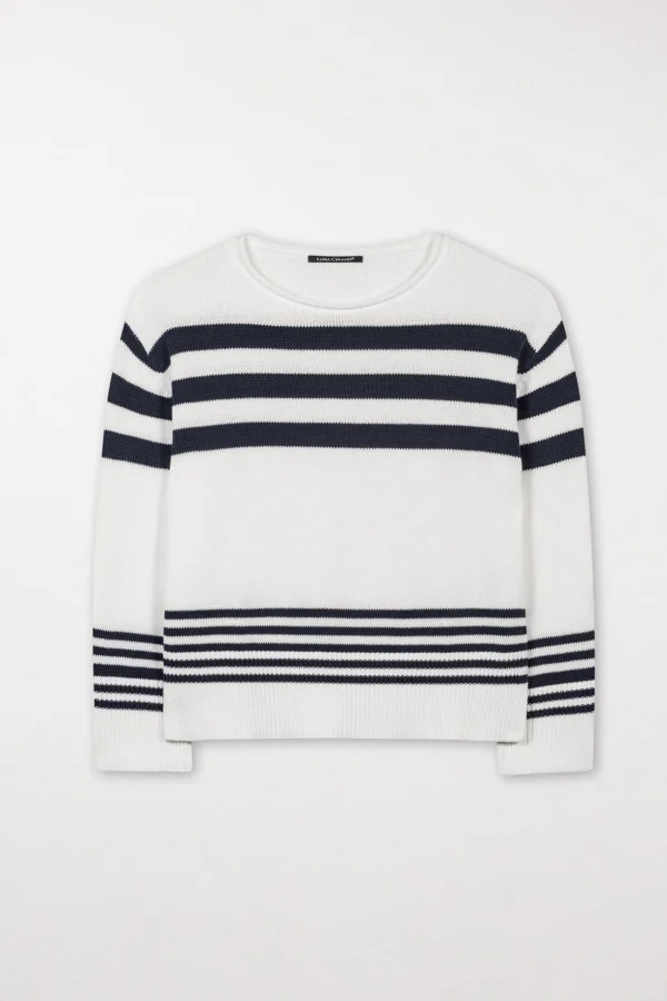 Strick-LUISA CERANO Pullover Mit Streifen milk / dark navy