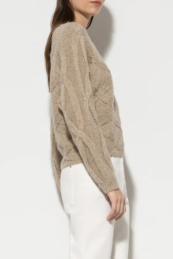 Strick-LUISA CERANO Pullover Mit Zopfmuster gold