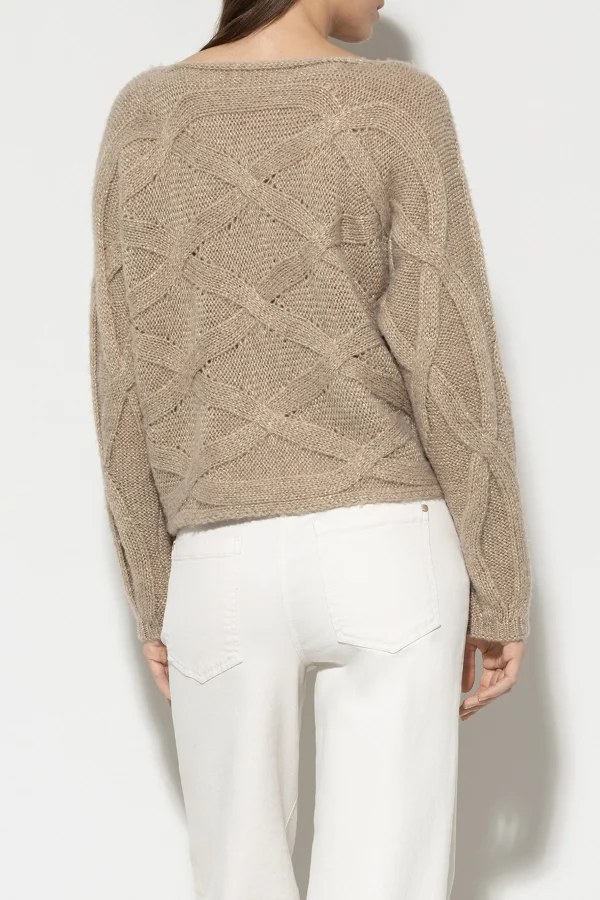 Strick-LUISA CERANO Pullover Mit Zopfmuster gold