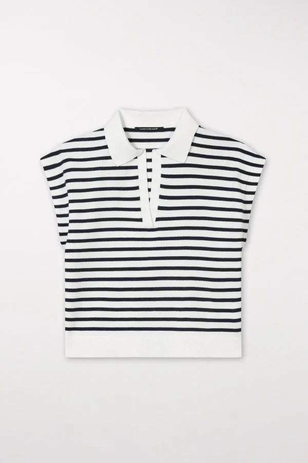 Strick-LUISA CERANO Ringel-Polo dark navy / white