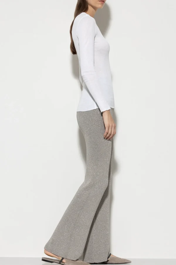 Sets | Strick-LUISA CERANO Rippstrick-Hose Mit Glanzgarn heather grey