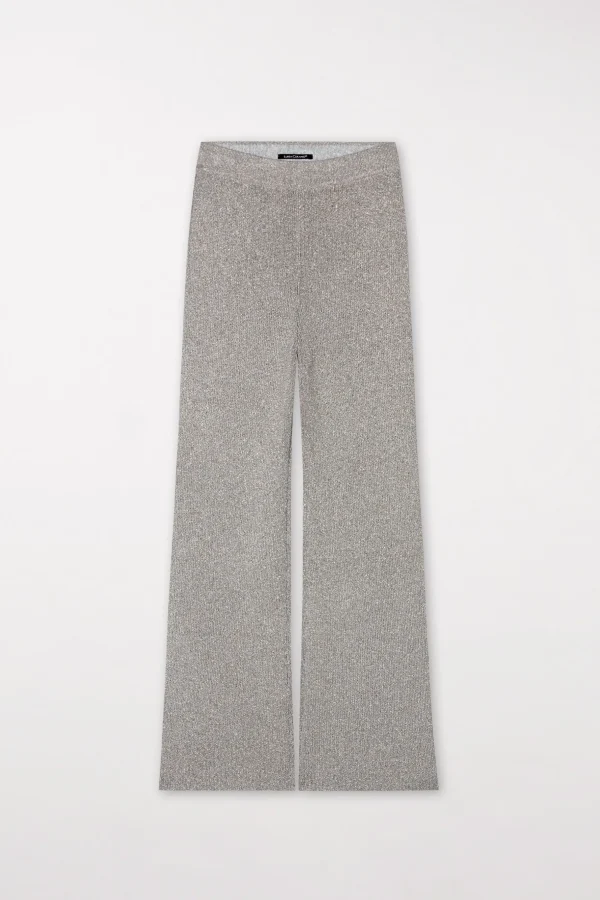 Sets | Strick-LUISA CERANO Rippstrick-Hose Mit Glanzgarn heather grey