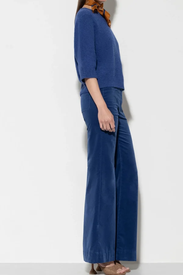 Denim | Hosen-LUISA CERANO Samt-Flared-Pants