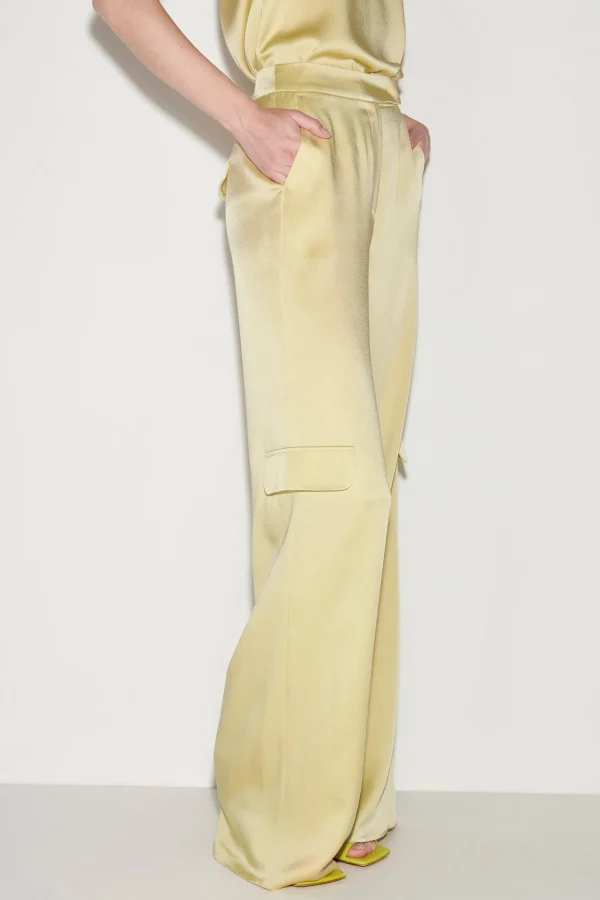 Sets | Hosen-LUISA CERANO Satin-Wideleg-Pants pale citron