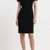 Business Studio-LUISA CERANO Shiftdress Aus Techno Sablé black