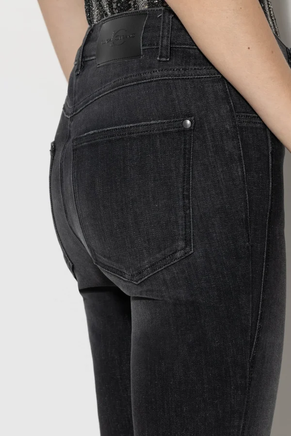 Hosen | Denim-LUISA CERANO Skinny-Bootleg-Denim black