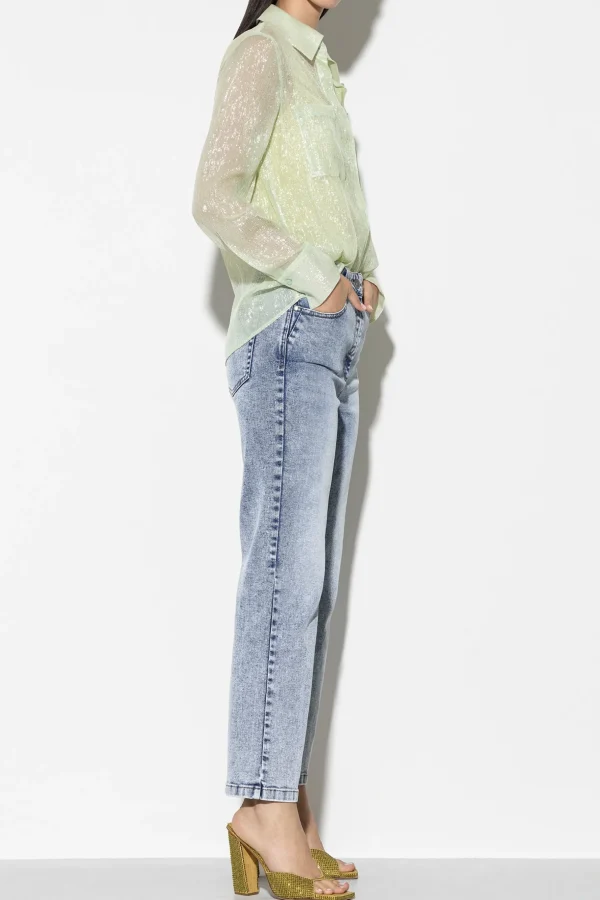 Hosen | Denim-LUISA CERANO Straightleg-Denim Im Used-Look denim blue