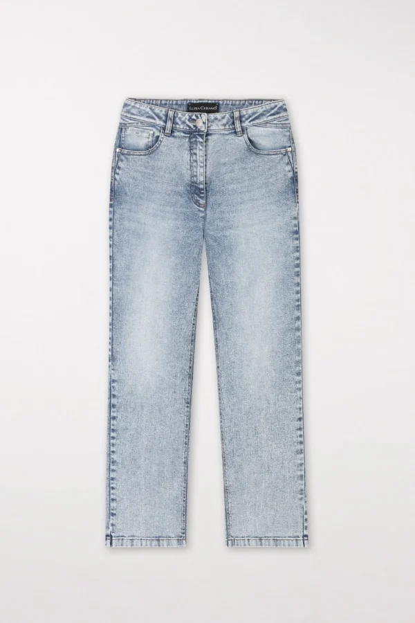 Hosen | Denim-LUISA CERANO Straightleg-Denim Im Used-Look denim blue