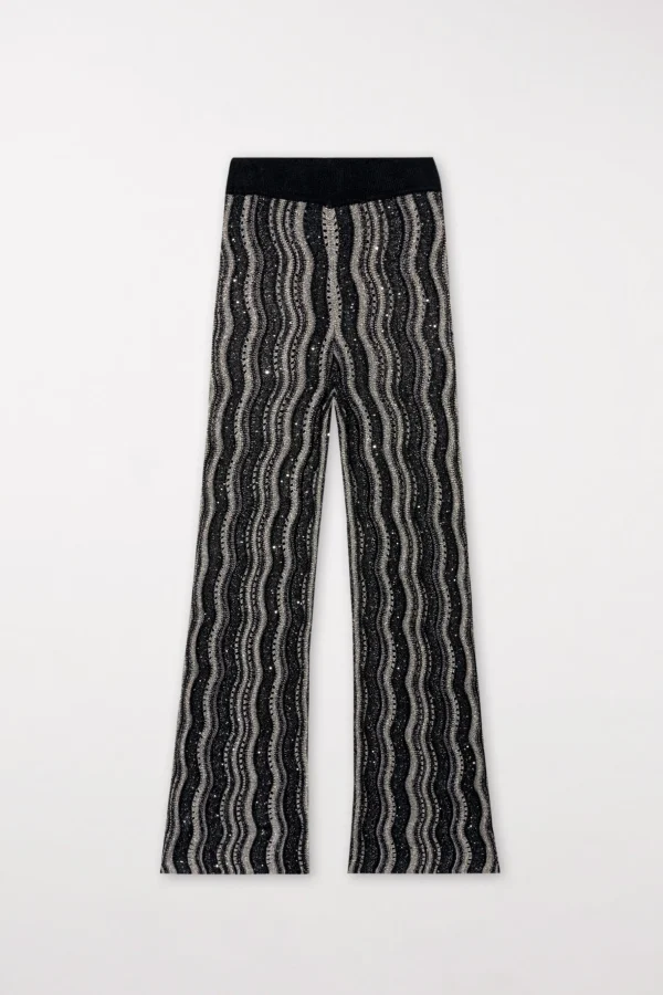 Sets | Strick-LUISA CERANO Strickhose Mit Fancy-Stripe black