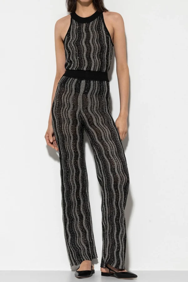 Sets | Strick-LUISA CERANO Strickhose Mit Fancy-Stripe black