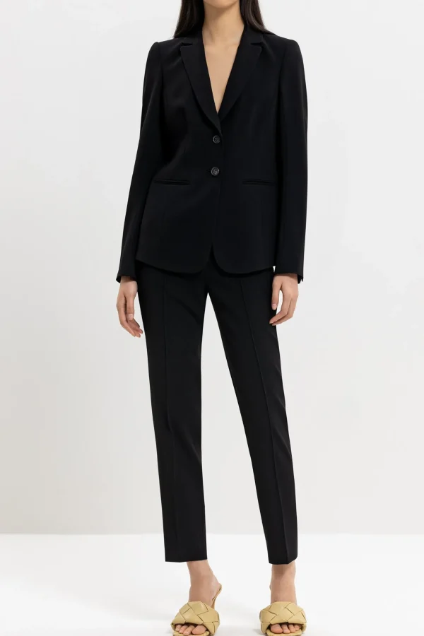 Business Studio-LUISA CERANO Tapered Pants Aus Techno Sablé black