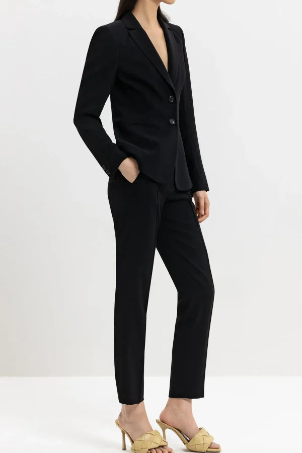 Business Studio-LUISA CERANO Tapered Pants Aus Techno Sablé black