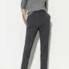 Hosen-LUISA CERANO Tapered-Pants Aus Kaschmir-Mix dark grey melange