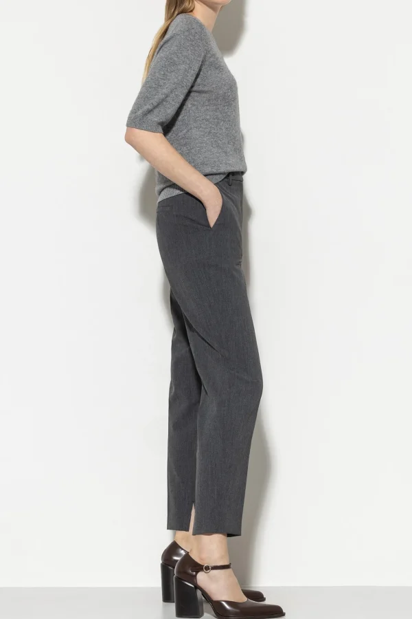 Hosen-LUISA CERANO Tapered-Pants Aus Kaschmir-Mix dark grey melange