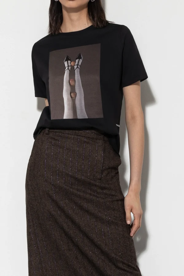 Shirts & Tops-LUISA CERANO T-Shirt Mit Statement-Print black