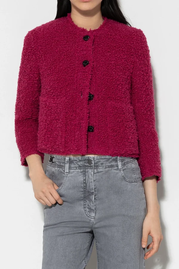 Jacken & Mäntel-LUISA CERANO Tweedjacke Aus Bouclé-Wolle berry pink