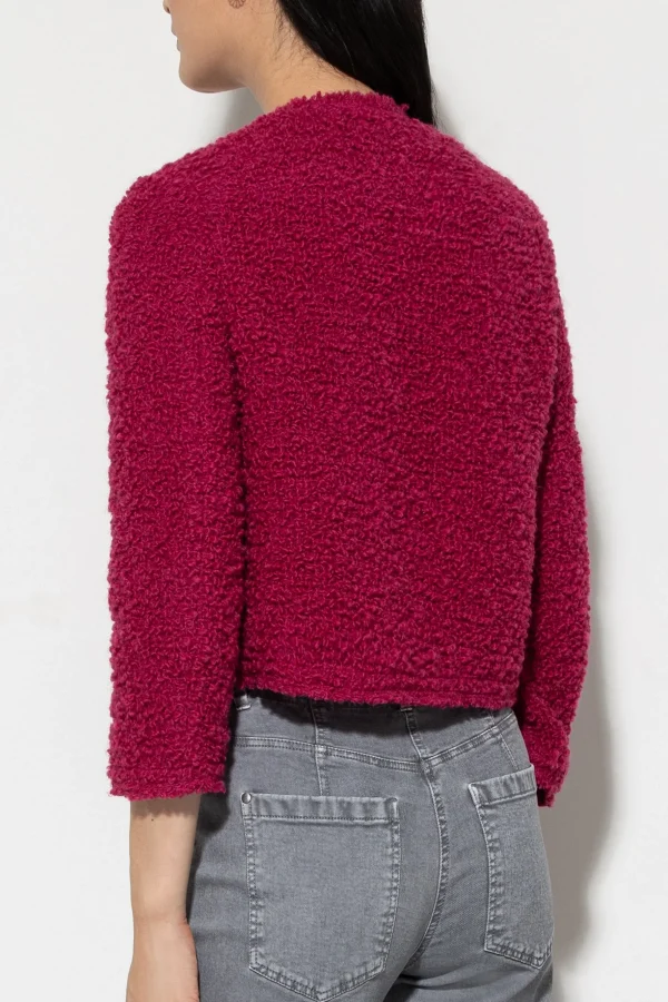 Jacken & Mäntel-LUISA CERANO Tweedjacke Aus Bouclé-Wolle berry pink