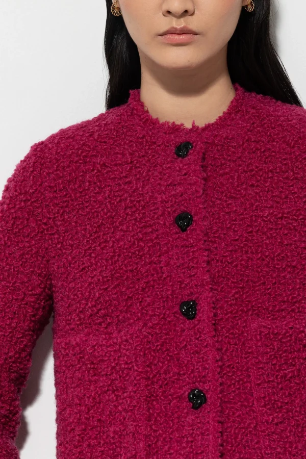 Jacken & Mäntel-LUISA CERANO Tweedjacke Aus Bouclé-Wolle berry pink