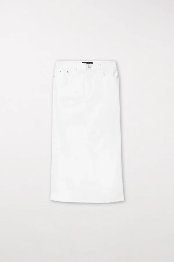 Röcke | Denim-LUISA CERANO Vintage-Denimrock bleached white