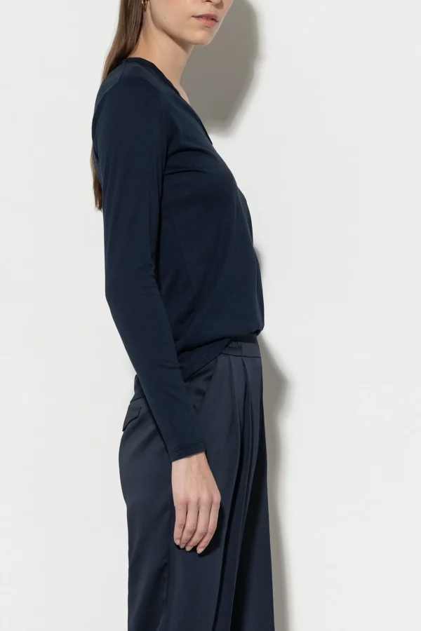 Shirts & Tops-LUISA CERANO V-Neck-Langarmshirt midnight blue