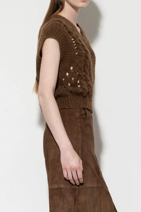 Strick-LUISA CERANO V-Neck-Pullunder hazelnut