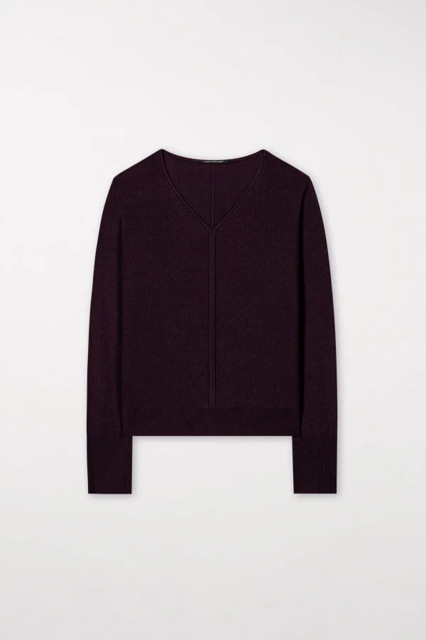 Strick-LUISA CERANO V-Pullover Aus Kaschmir-Mix