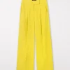 Hosen-LUISA CERANO Wideleg-Pants Aus Leinen-Mix lemon